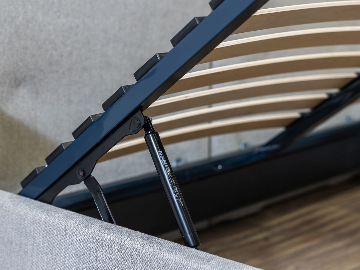 BLANDINE opbergbed in structuurstof met nachtkastjes