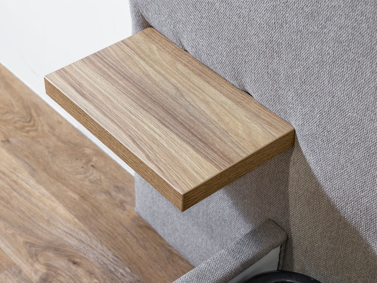 BLANDINE opbergbed in structuurstof met nachtkastjes