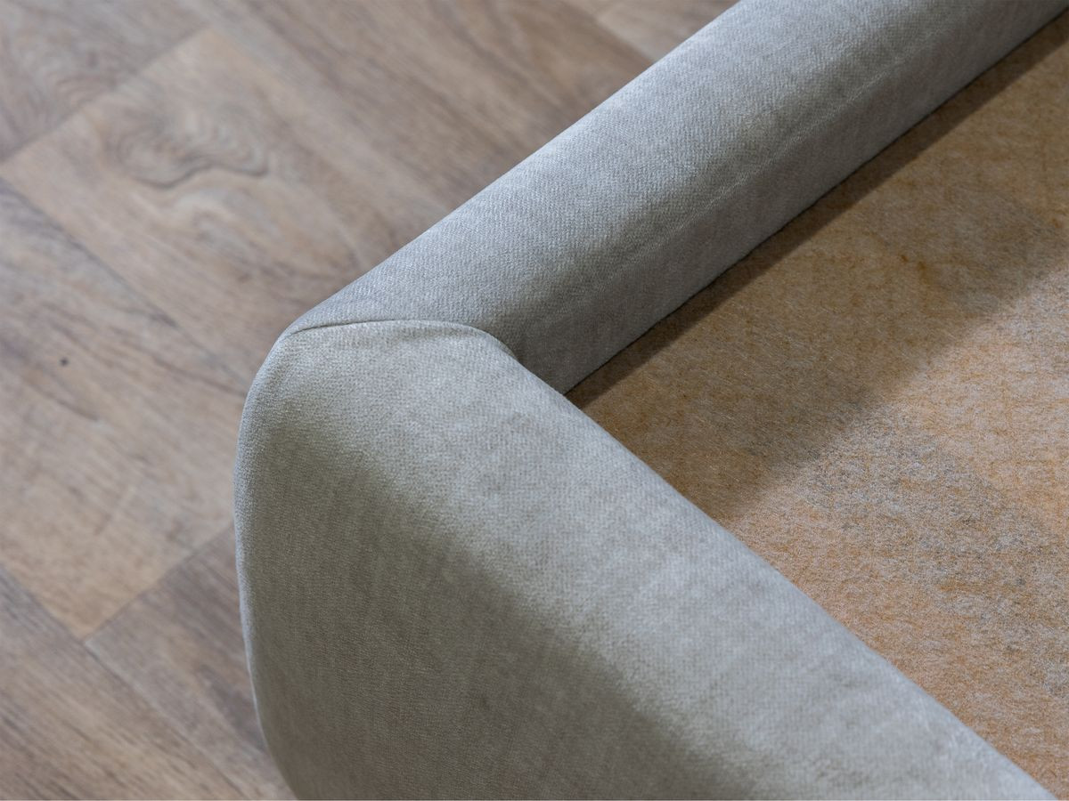 Lit coffre JADE avec tête de lit effet oreiller gris clair — vue 6