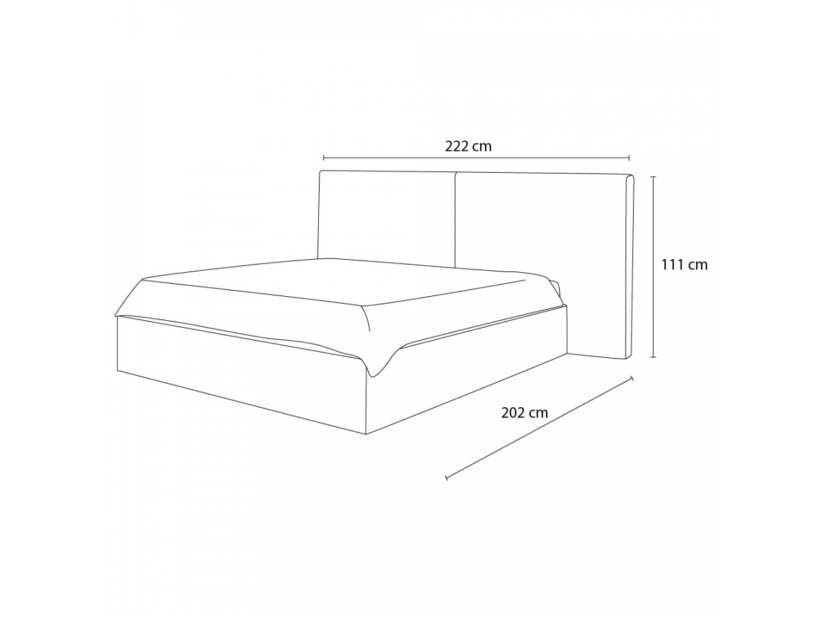 BLANDINE opbergbed in structuurstof met nachtkastjes