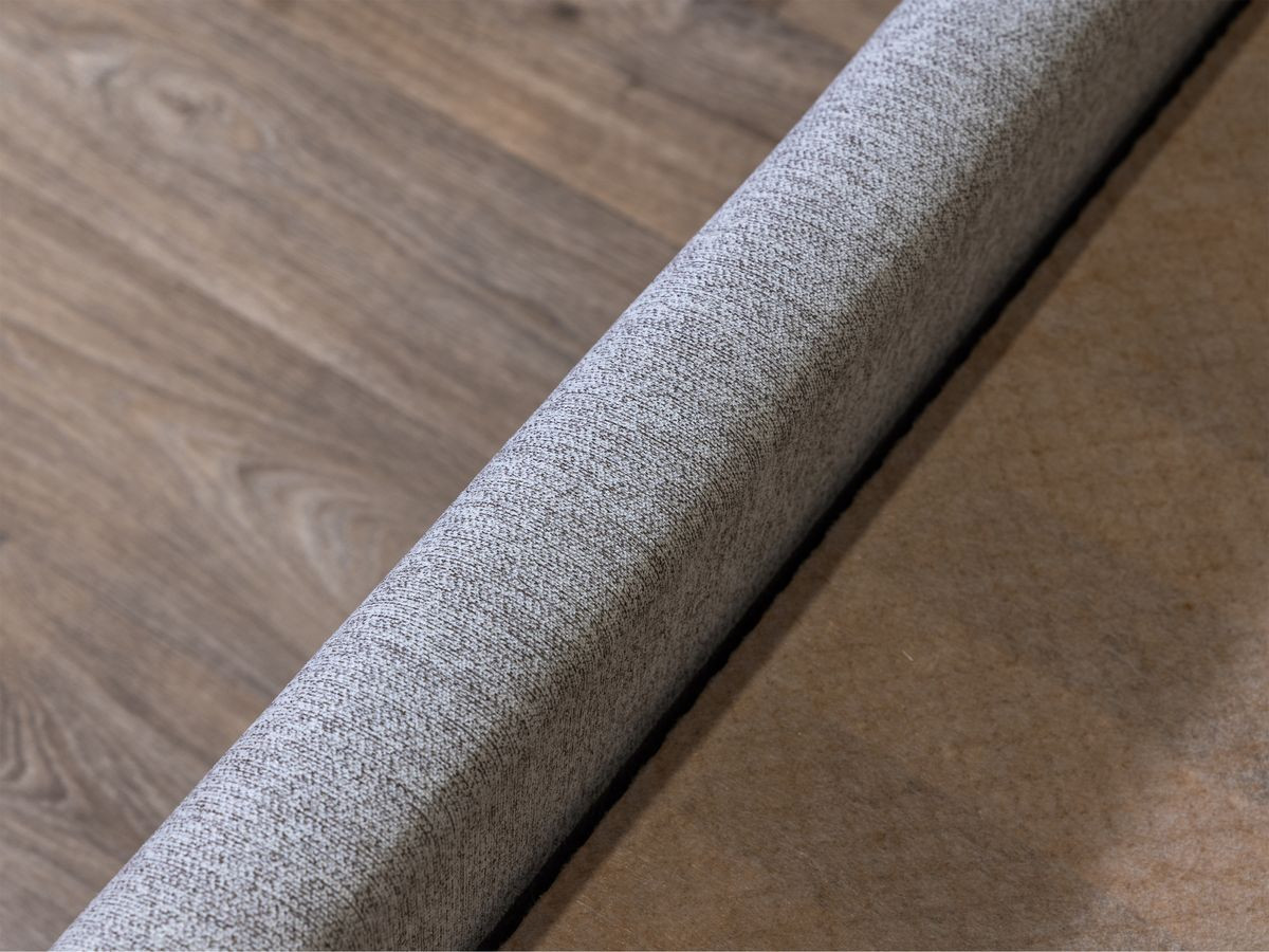 Canapé d'angle fixe EVEREST tissu chiné - Orange - Angle droit - 10 coussins