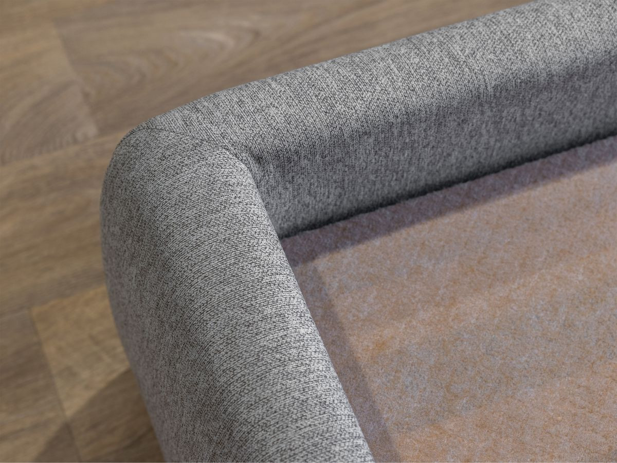 Canapé d'angle fixe EVEREST tissu chiné - Orange - Angle droit - 10 coussins