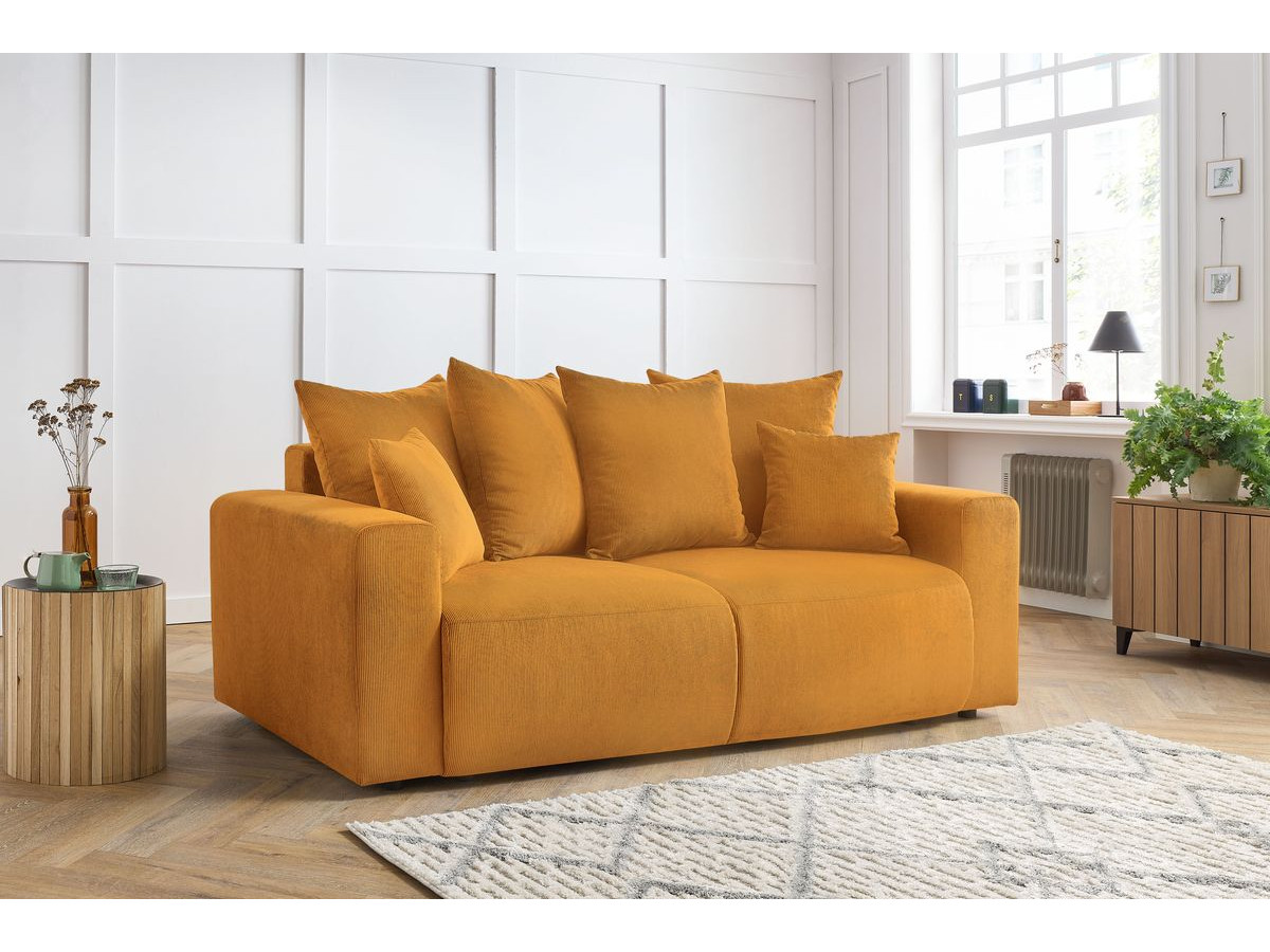 Canapé droit 2 places ENVY velours côtelé jaune — vue 5