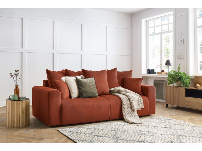 Canapé droit fixe 3 places ENVY velours côtelé