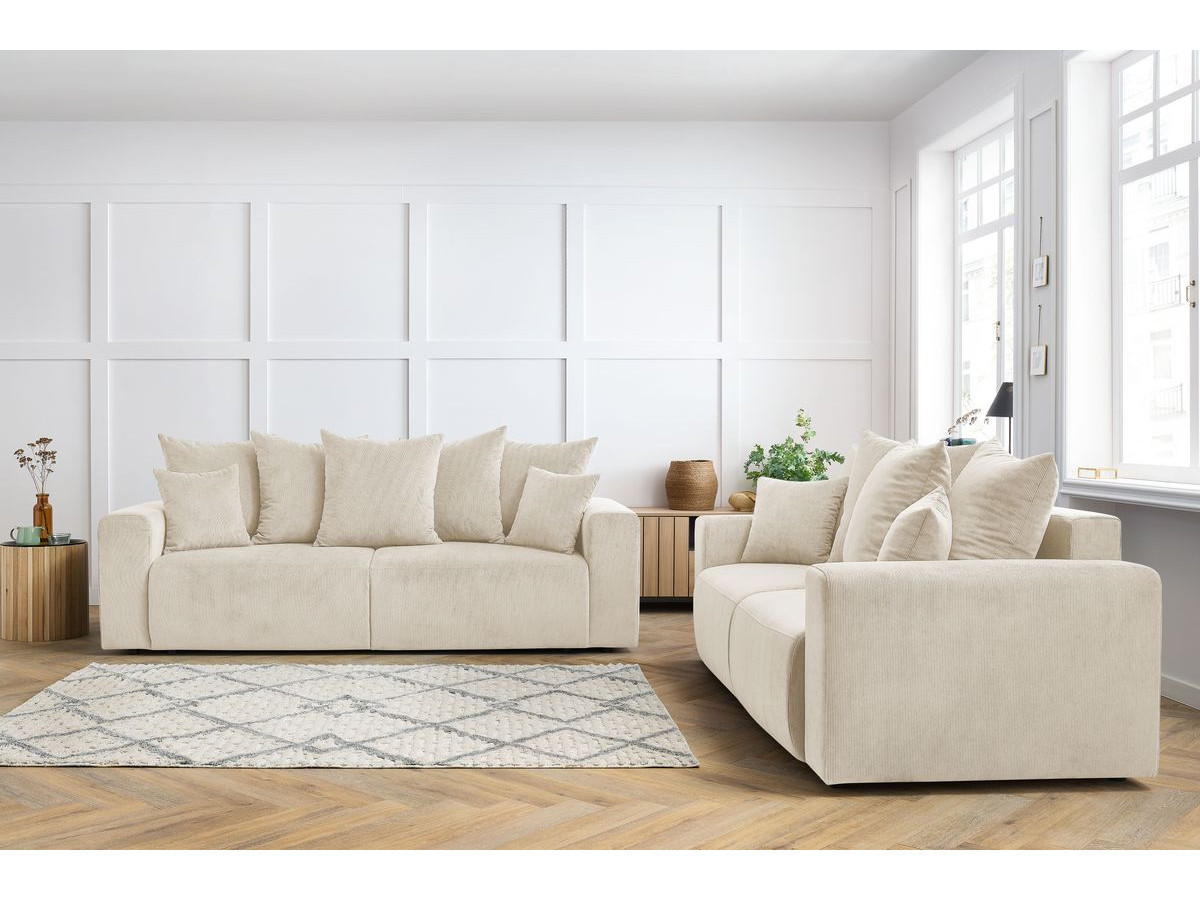 ENVY 3 + 2 zits vaste rechte bankstel in corduroy