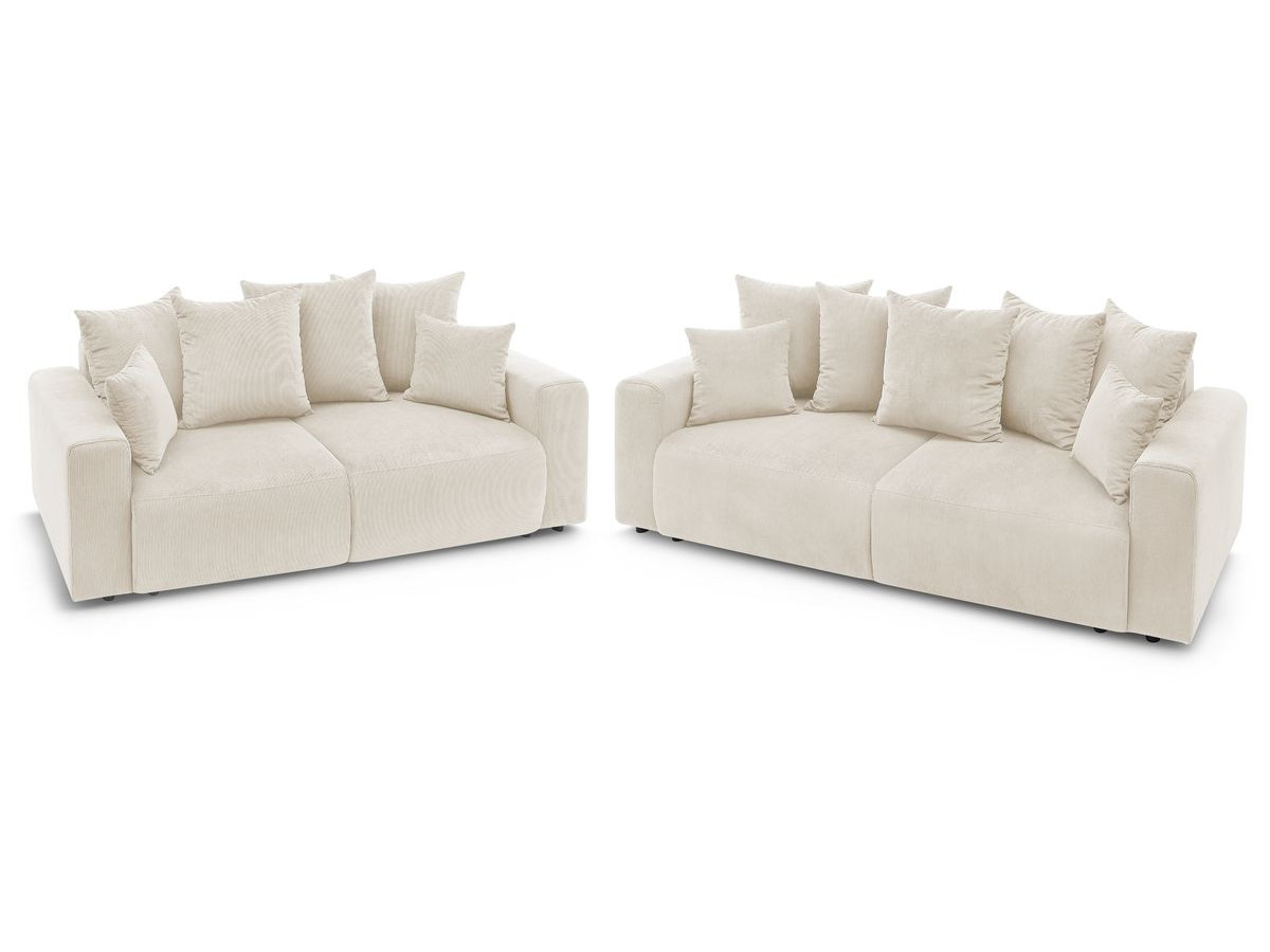 ENVY 3 + 2 zits vaste rechte bankstel in corduroy