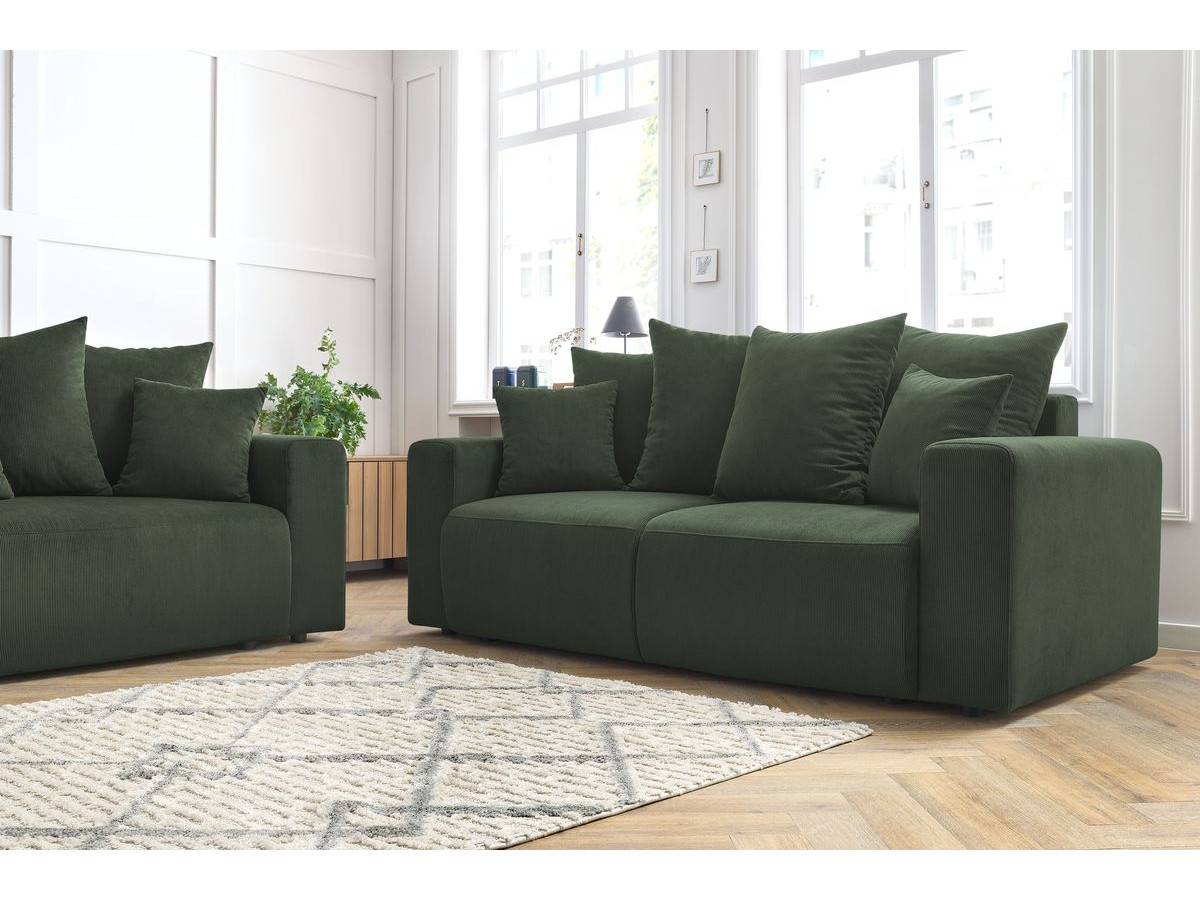 Ensemble canapé droit fixe 3 + 2 places ENVY velours côtelé