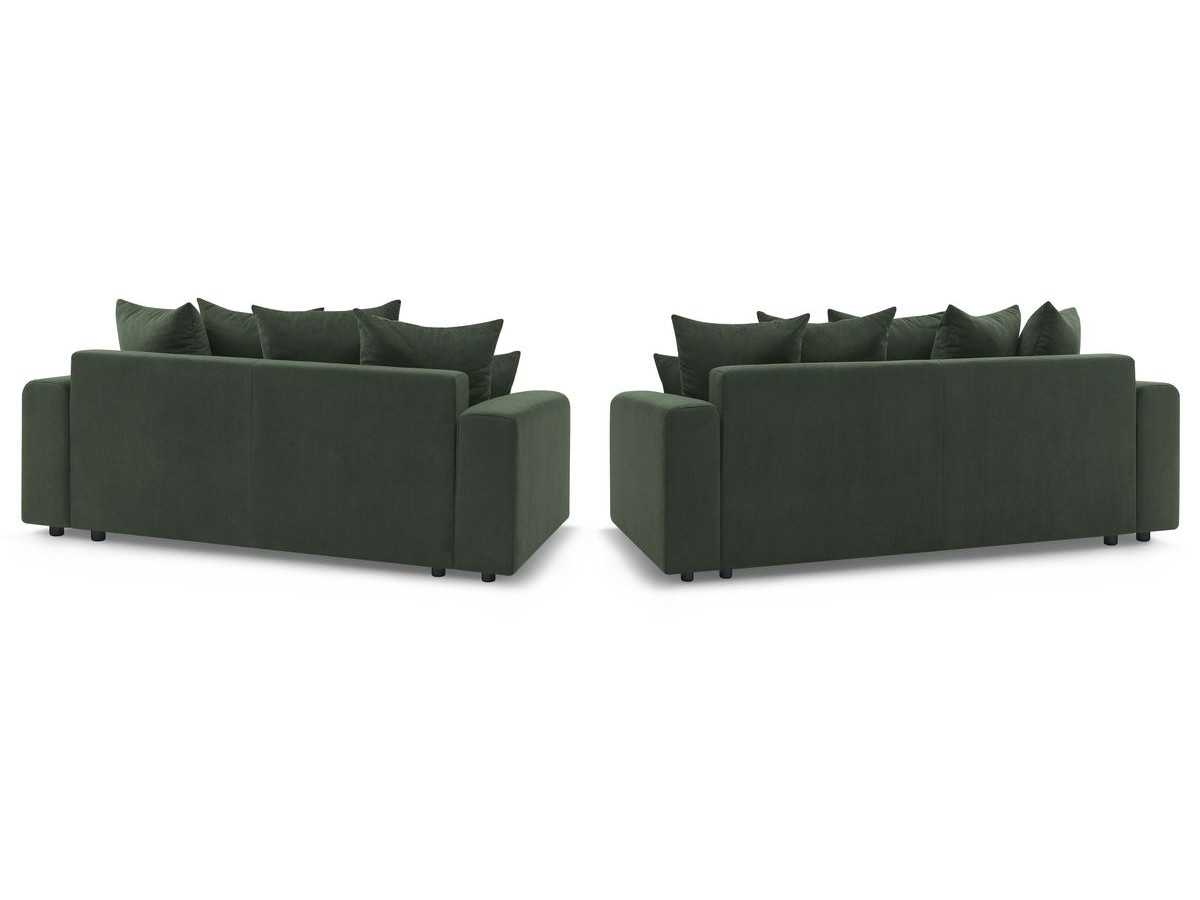 Ensemble canapé droit fixe 3 + 2 places ENVY velours côtelé