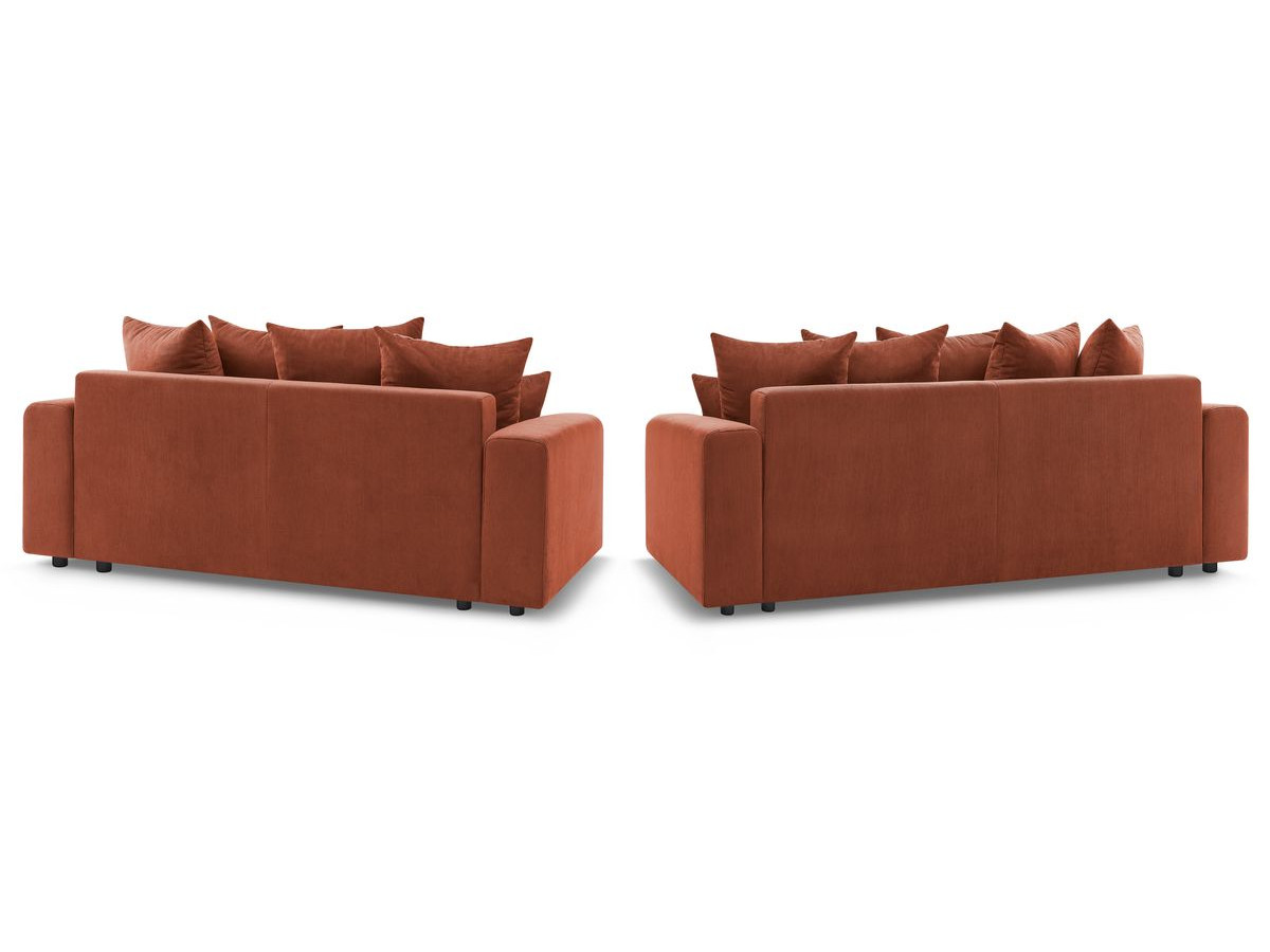 Ensemble canapé droit fixe 3 + 2 places ENVY velours côtelé