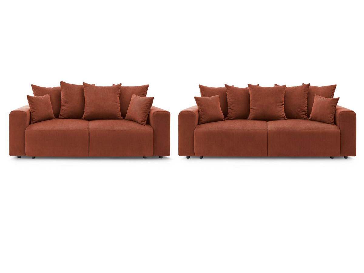 Ensemble canapé droit fixe 3 + 2 places ENVY velours côtelé