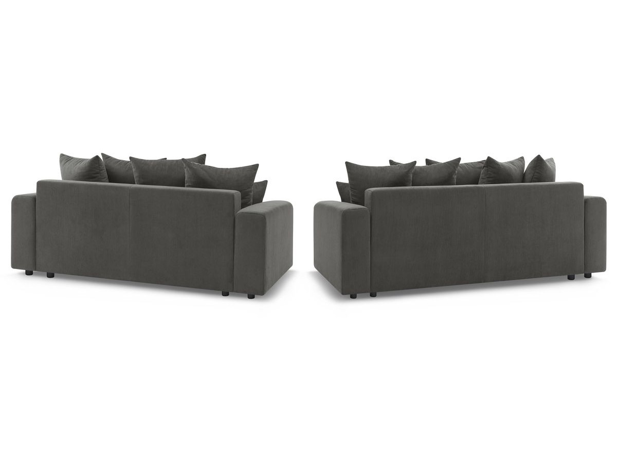 Ensemble canapé droit fixe 3 + 2 places ENVY velours côtelé