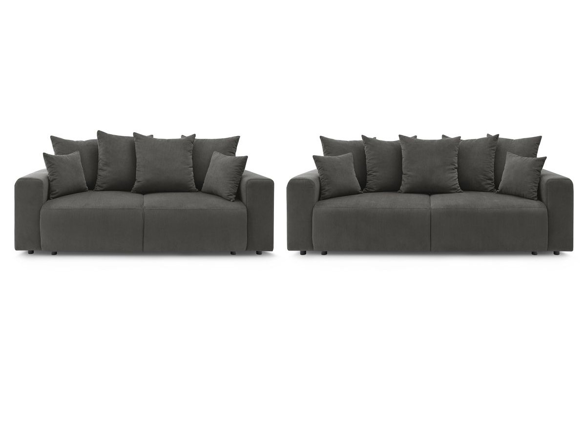 Ensemble canapé droit fixe 3 + 2 places ENVY velours côtelé