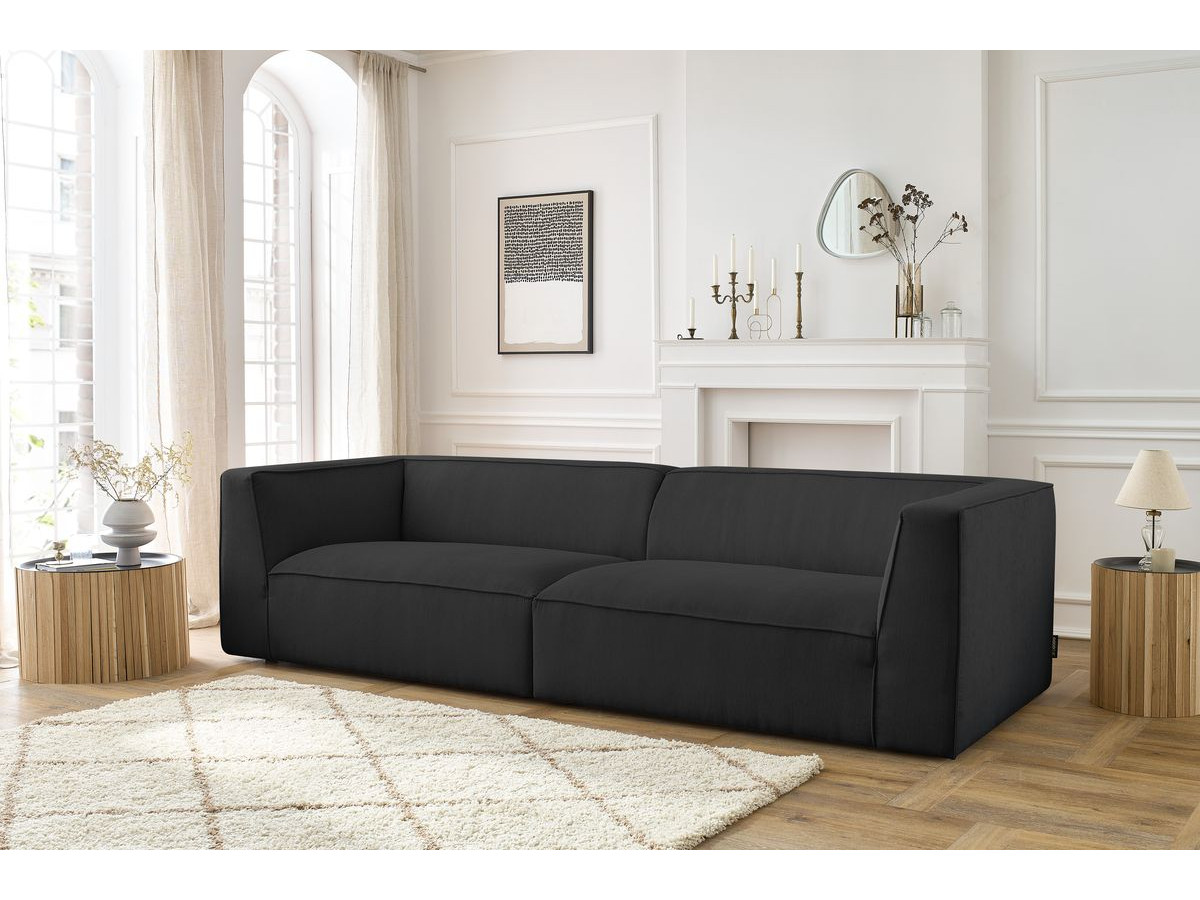 Canapé droit 5 places MOLIERE velours côtelé gris foncé — vue 5