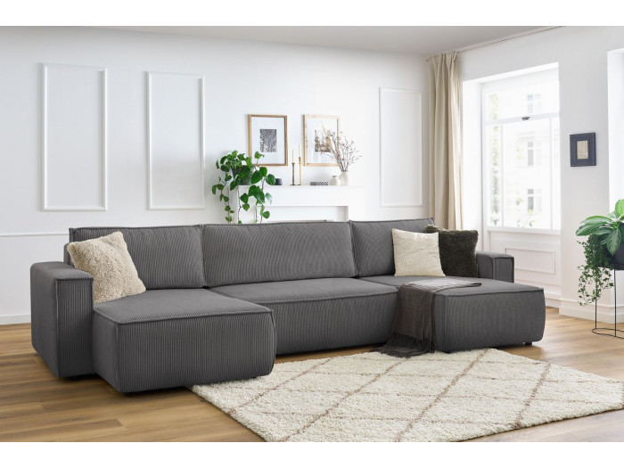 Canapé panoramique convertible coffre NIHAD