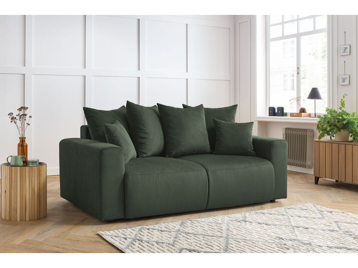 Canapé droit 2 places ENVY velours côtelé vert — vue 5