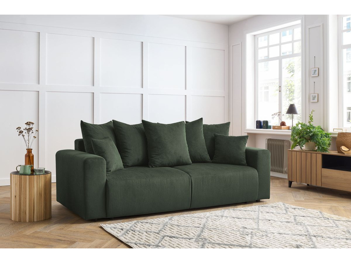 Canapé droit 3 places ENVY velours côtelé vert — vue 5