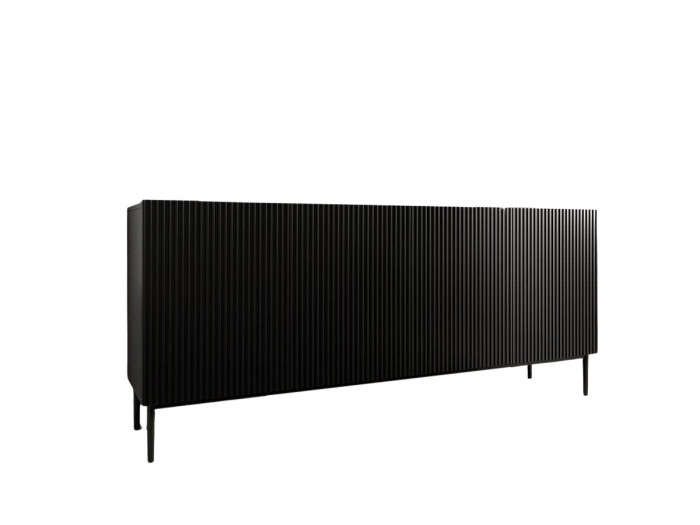 Buffet 4 portes 200 cm KASHA pieds noirs