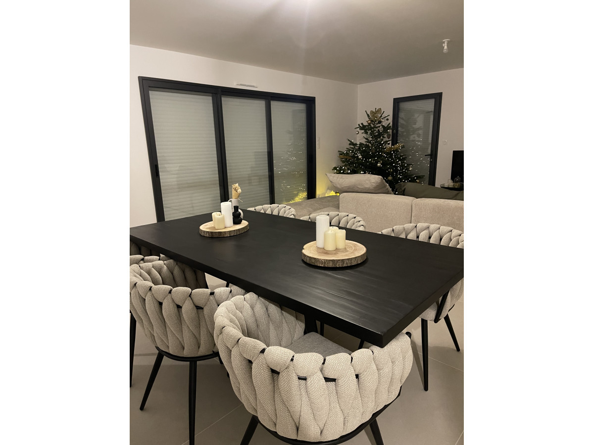 Set van 2 CHARLOTTE tafelstoelen met structuurstof