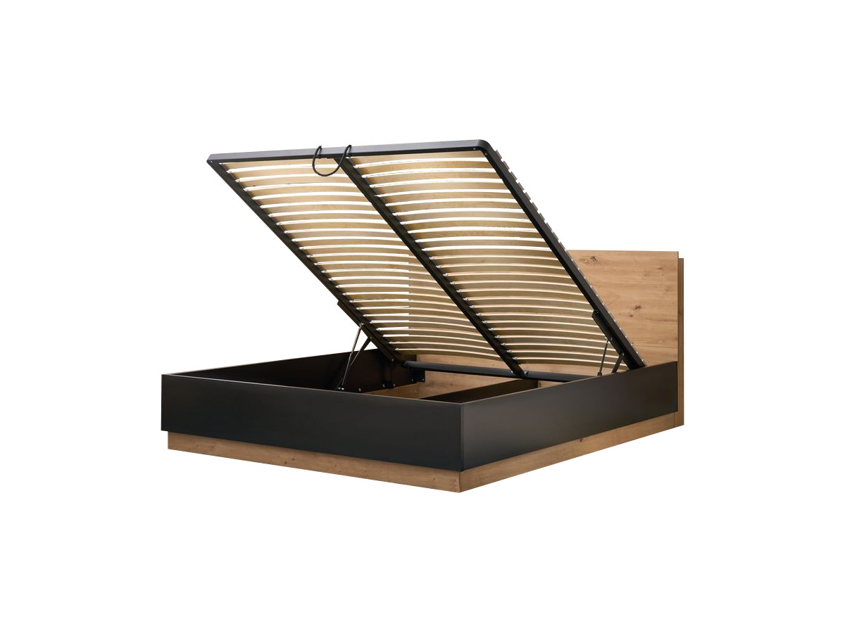 Lit coffre sommier et tête de lit inclus ZENITA