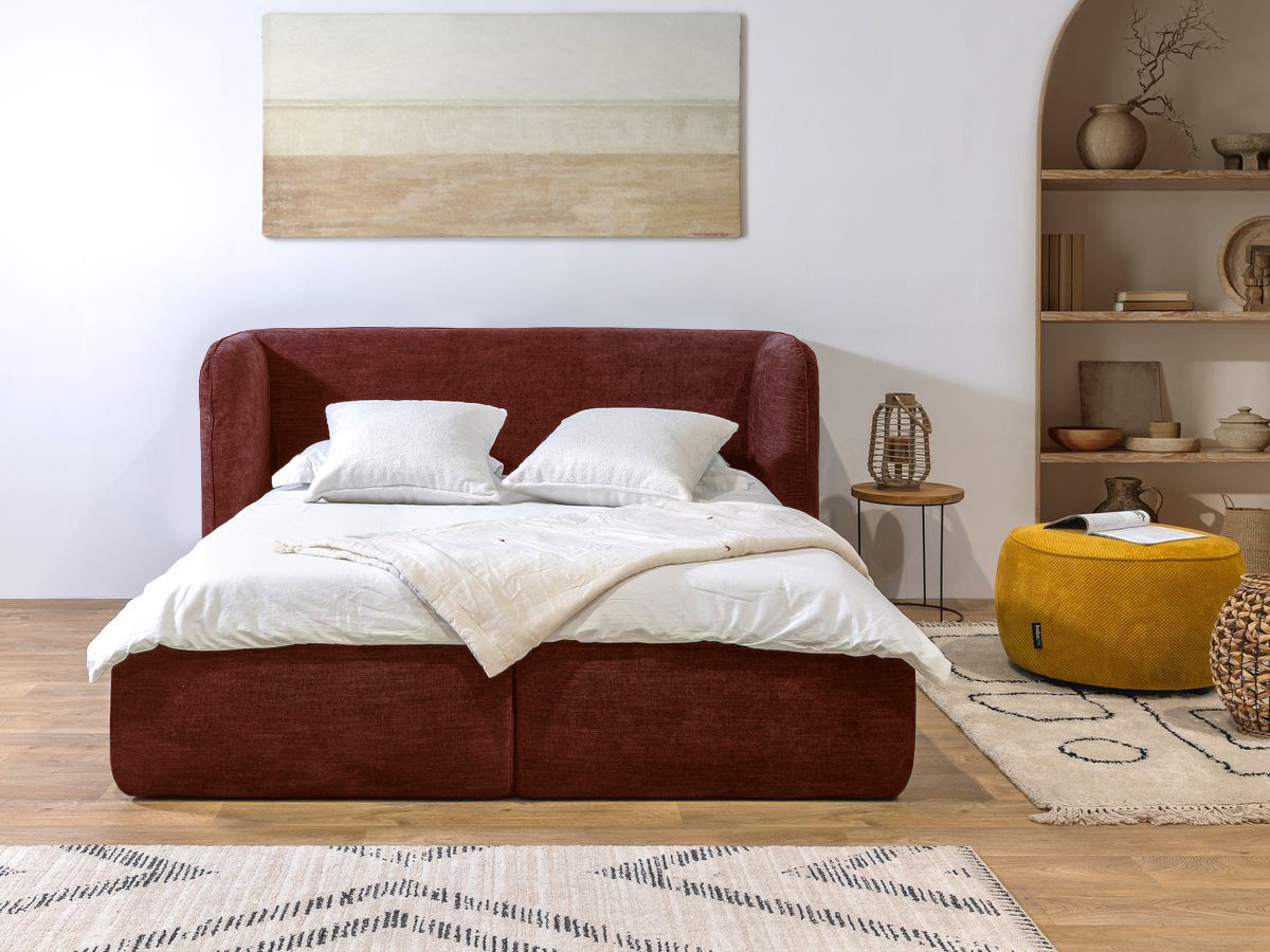 LOUISE opbergbed met gestoffeerd hoofdeinde