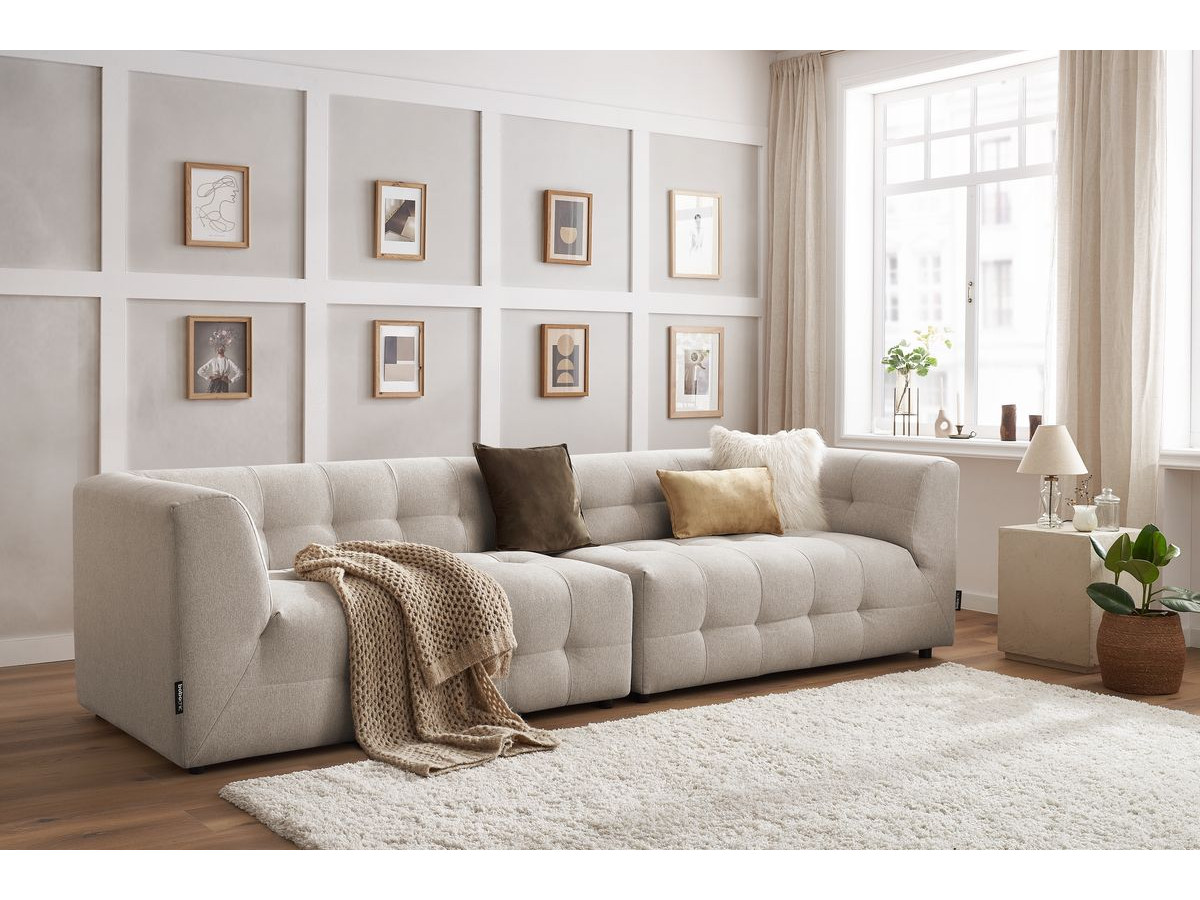 Canapé droit modulable 4 places KLEBER beige
