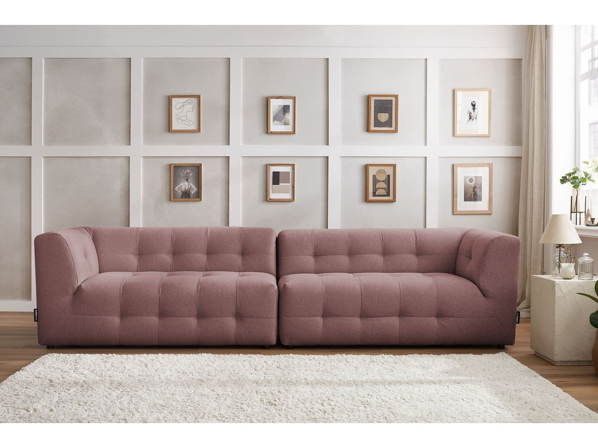 Canapé droit modulable 4 places KLEBER rose — vue 4