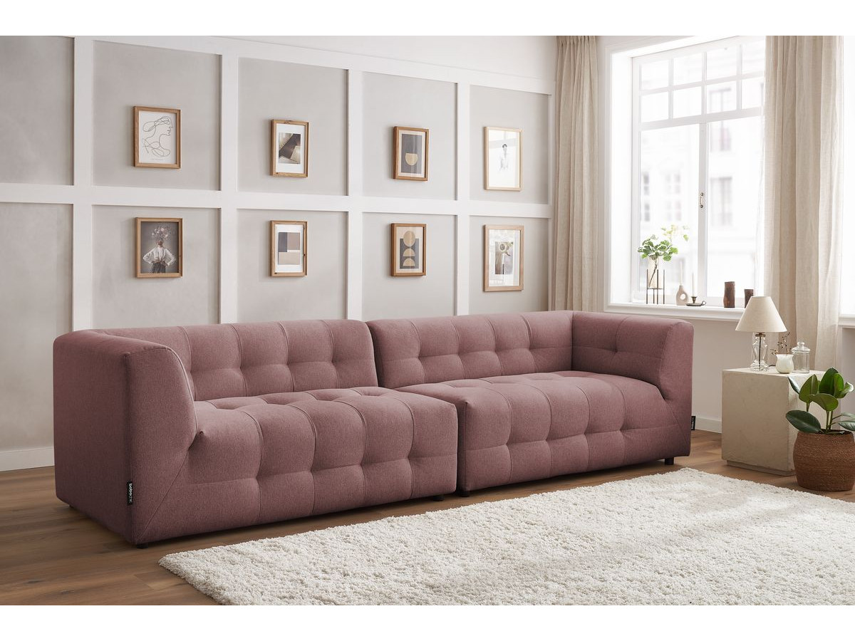 Canapé droit modulable 4 places KLEBER rose — vue 5