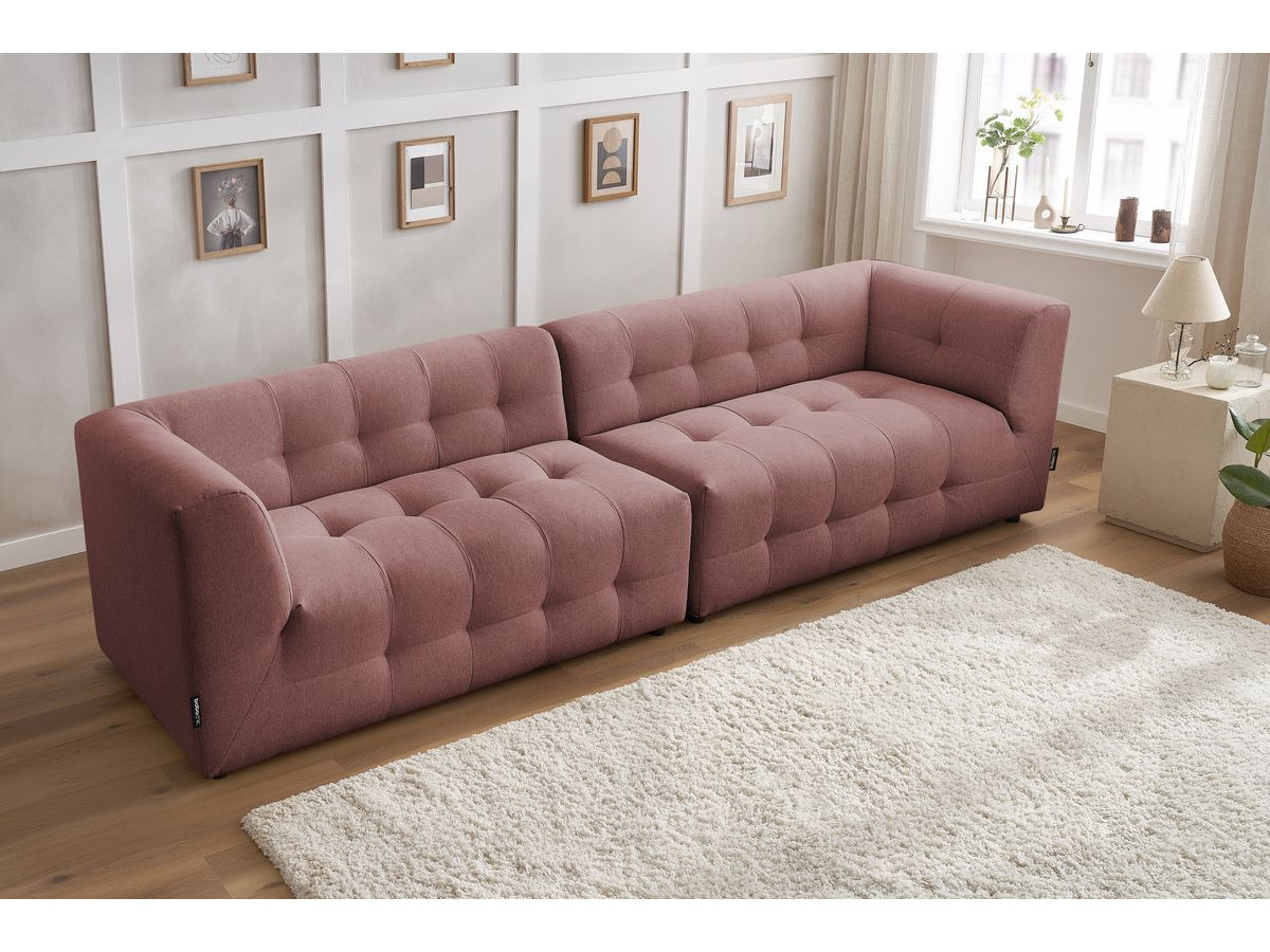 Canapé droit modulable 4 places KLEBER rose — vue 6
