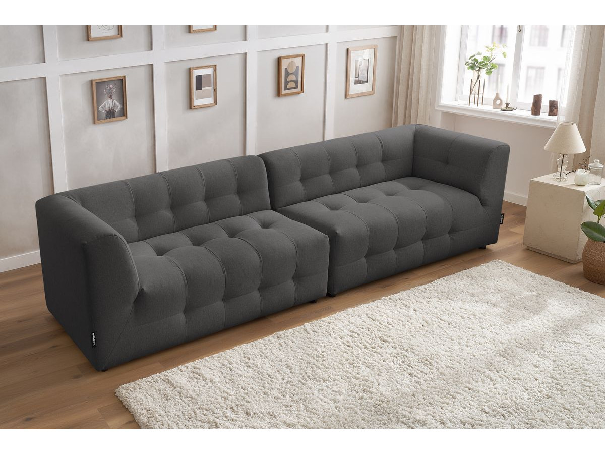 Canapé droit modulable 4 places KLEBER gris foncé — vue 6