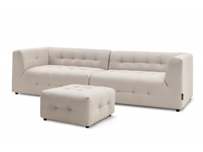 Canapé droit fixe modulable 4 places KLEBER avec pouf