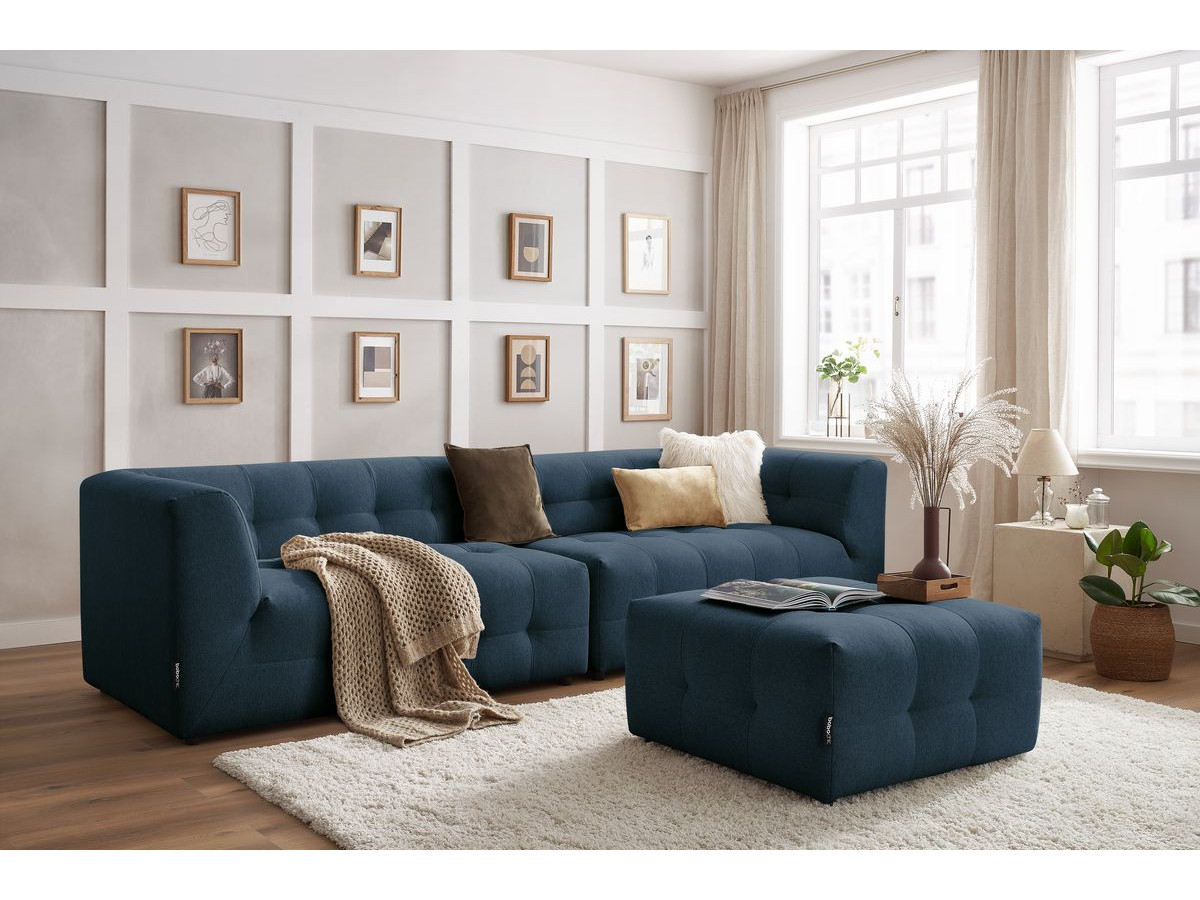 Sofa modułowa 4-osobowa nierozkładana KLEBER z pufem