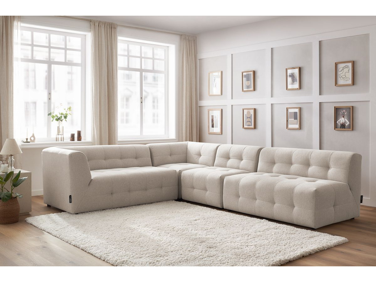 Canapé d'angle modulable KLEBER beige — vue 4