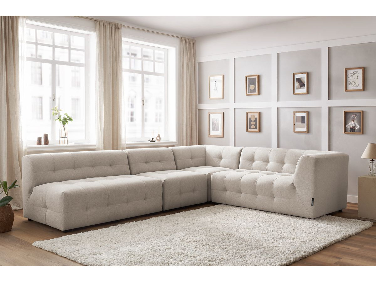 Canapé d'angle modulable KLEBER beige — vue 6