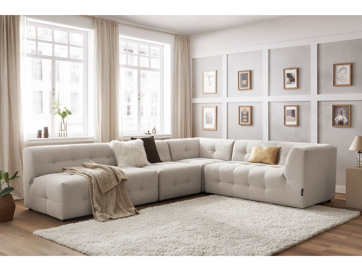 Canapé d'angle modulable KLEBER beige