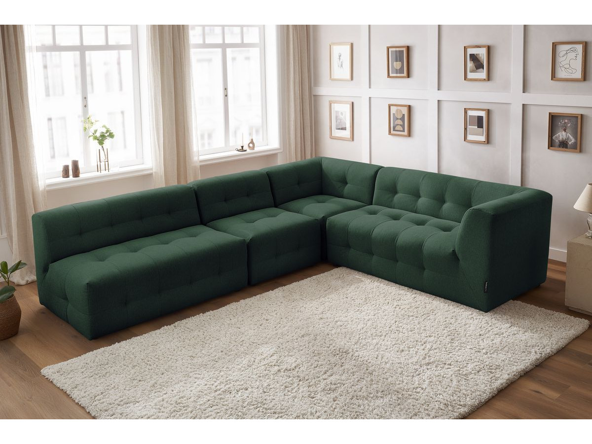 Canapé d'angle modulable KLEBER vert — vue 6