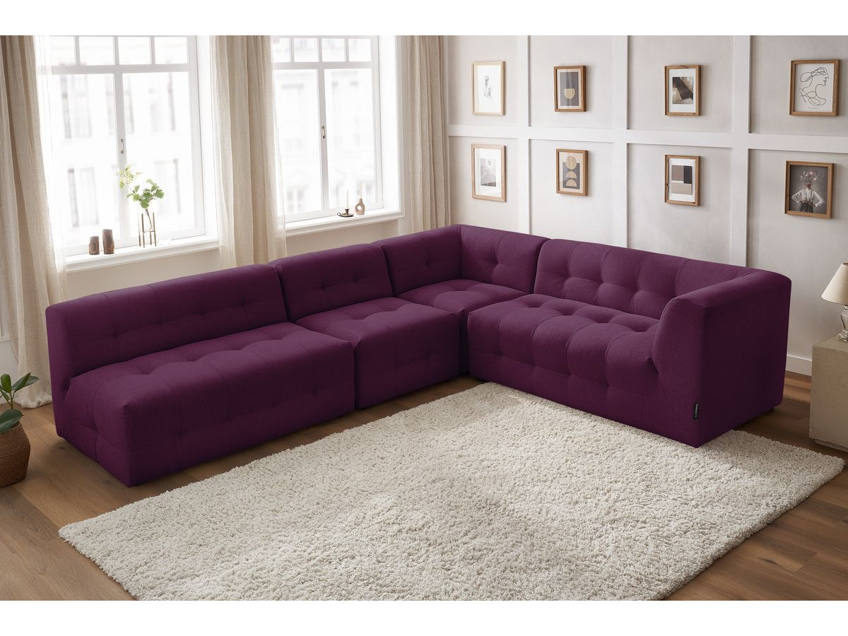 Canapé d'angle modulable KLEBER violet — vue 6