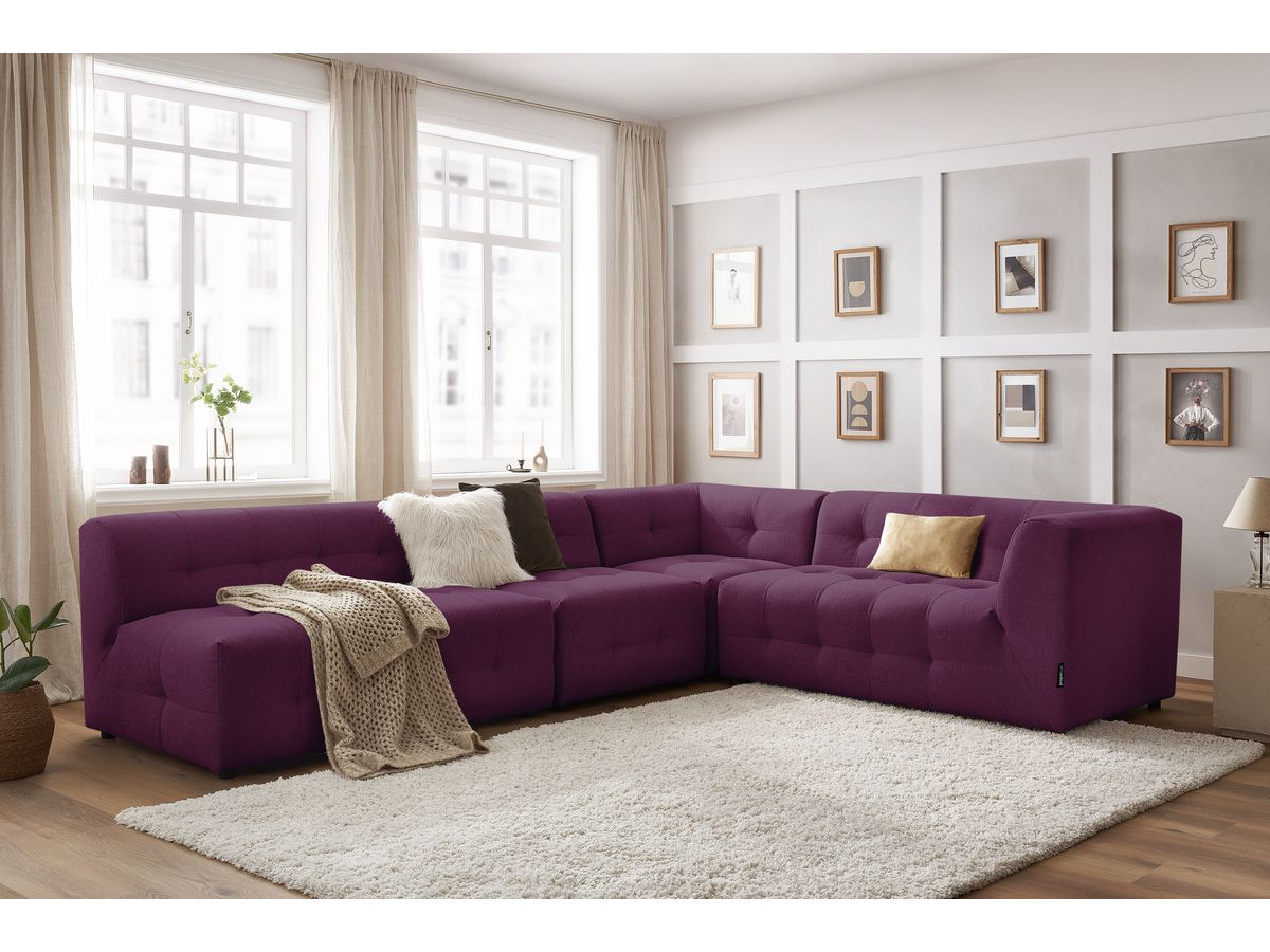 Canapé d'angle modulable KLEBER violet
