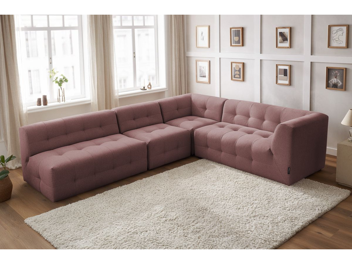 Canapé d'angle modulable KLEBER rose — vue 6