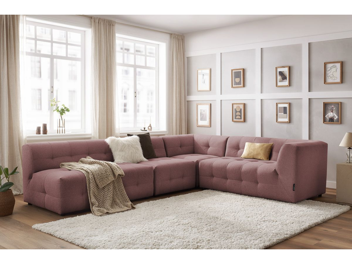 Canapé d'angle modulable KLEBER rose
