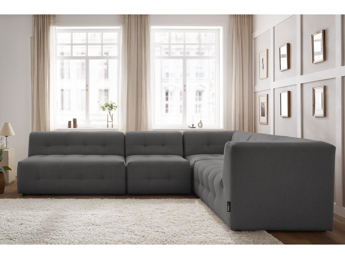 Canapé d'angle modulable KLEBER gris foncé — vue 4