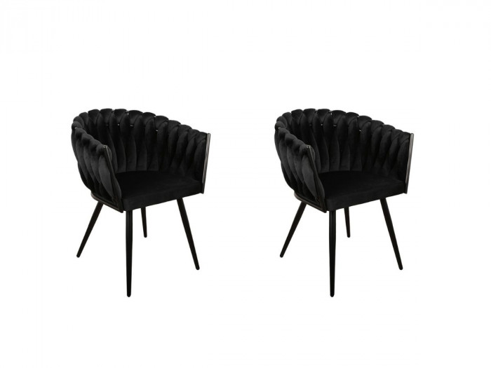 Lot de 2 fauteuil de table CHARLOTTE Tissu velours