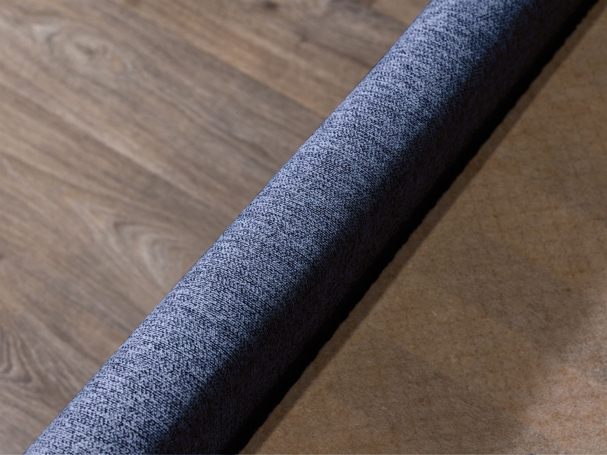 Canapé d'angle fixe EVEREST tissu chiné - Orange - Angle droit - 10 coussins