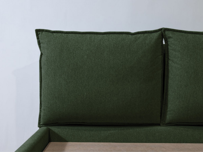 Lit coffre GARANCE avec tête de lit effet oreiller