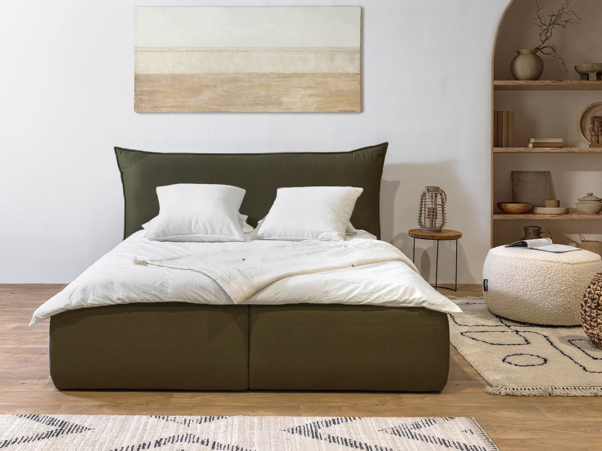 JADE opbergbed met hoofdbord met kusseneffect