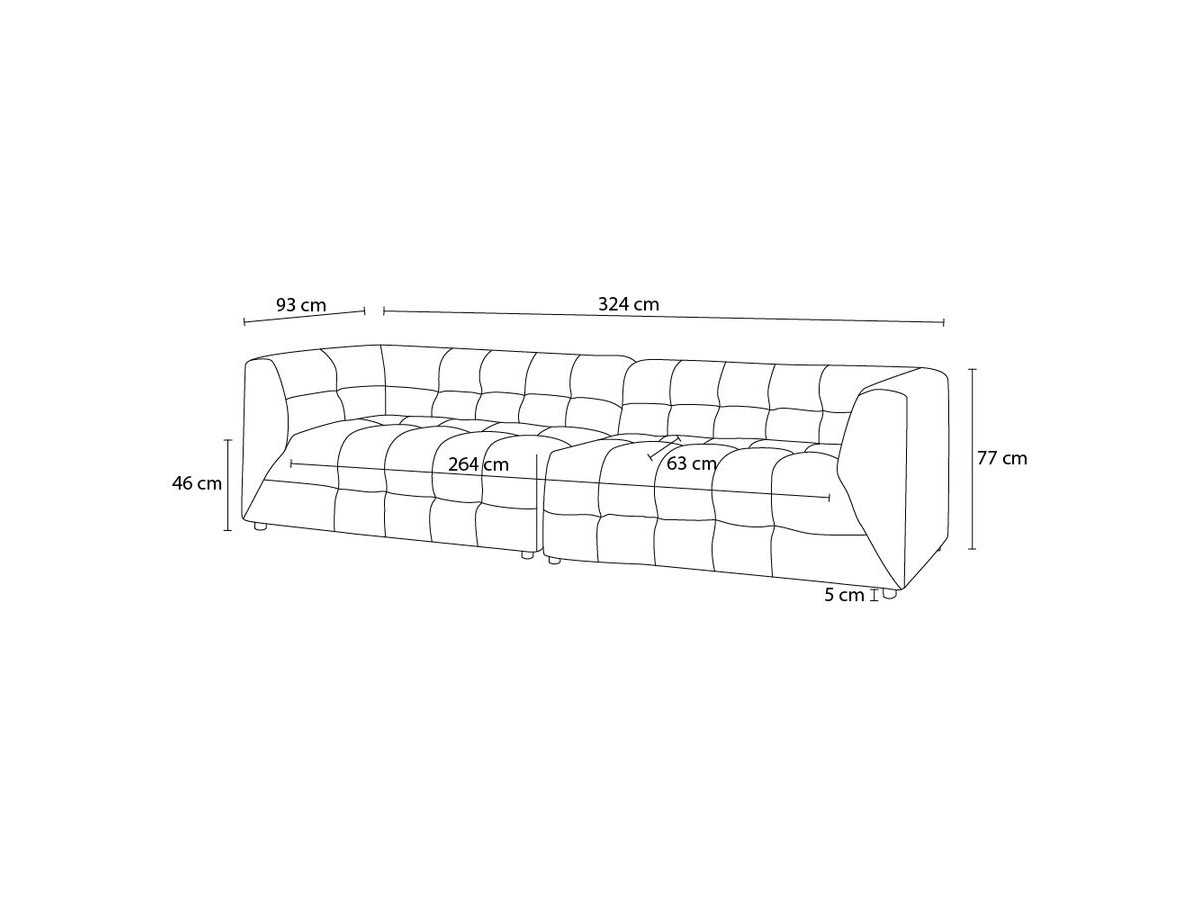 Sofa modułowa 4-osobowa nierozkładana KLEBER