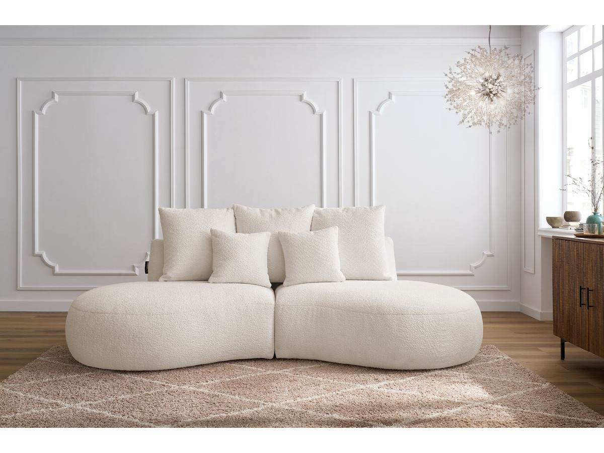 Canapé droit 3 places SAINT-GERMAIN bouclette blanc — vue 5