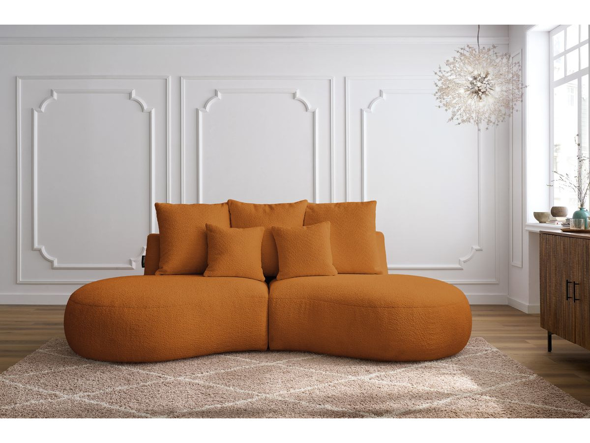 Canapé droit 3 places SAINT-GERMAIN bouclette jaune — vue 5