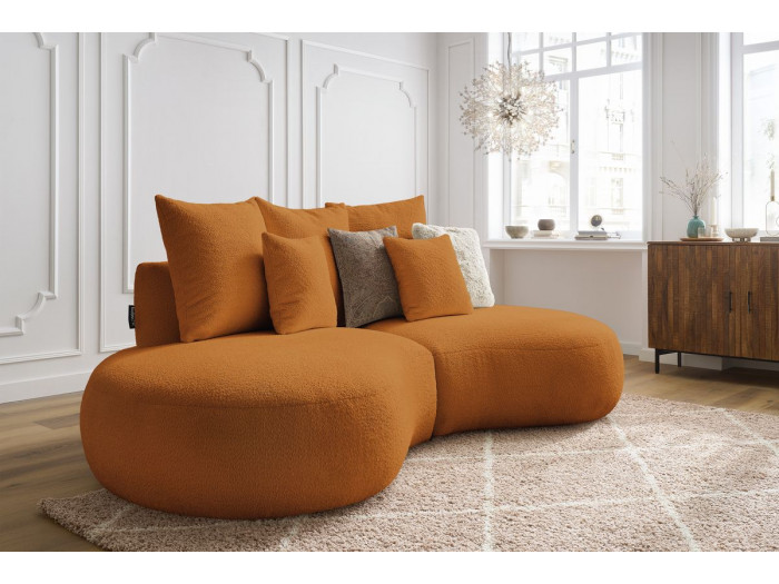 Canapé droit fixe 4 places SAINT-GERMAIN tissu bouclette