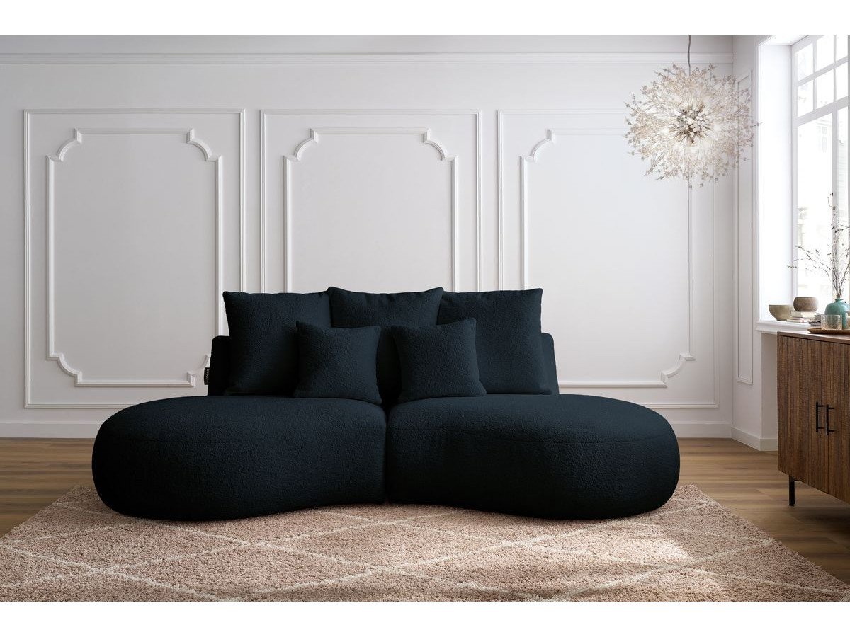 Canapé droit 3 places SAINT-GERMAIN bouclette bleu foncé — vue 5