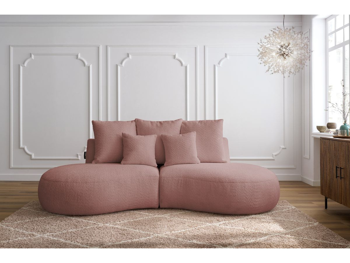 Canapé droit 3 places SAINT-GERMAIN bouclette rose — vue 5